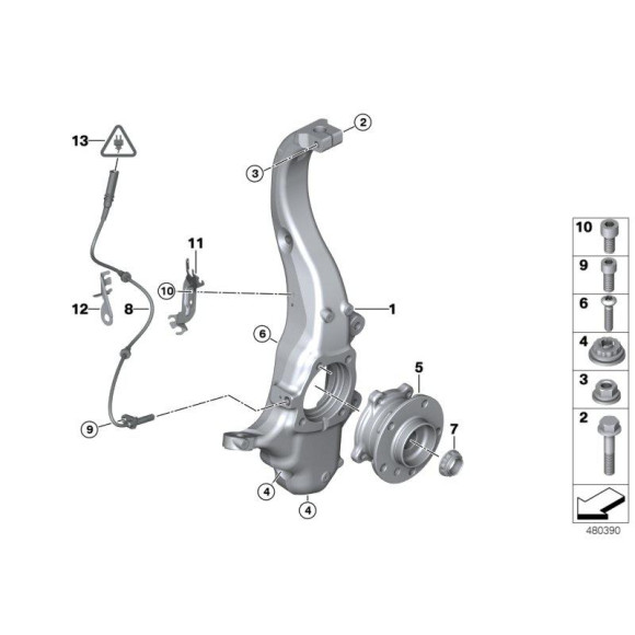 Czujnik ABS DXC przód BMW X5 X6 E70 E71 F15 F16 F85 F86 25dX 28iX 30dX 35dX 35iX 40dX 40eX 50iC M50dX - 34526771776