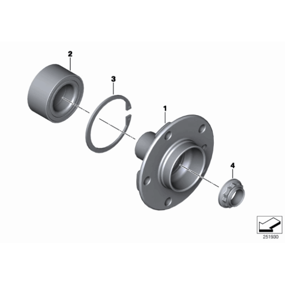 Piasta koła tył BMW E87 E81 E90 E92 E93 116 118 120 316 318 320 325 328 323 - 33416760056