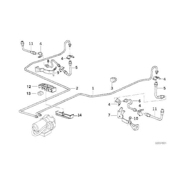 Uchwyt przewodu hamulcowego, lewy - 34321159935