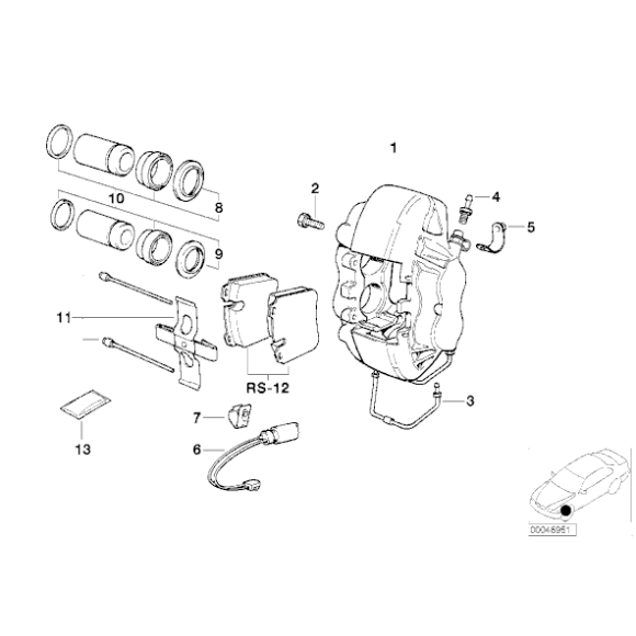 Przewód połączeniowy zacisku hamulcowego przód BMW E32 750i 750iL - 34111160192