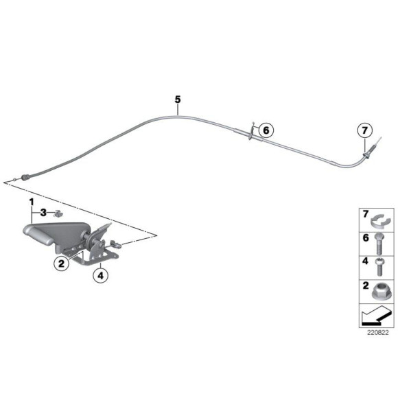 Linka hamulca ręcznego lewa MINI R60 R61 Cooper One - 34409813389