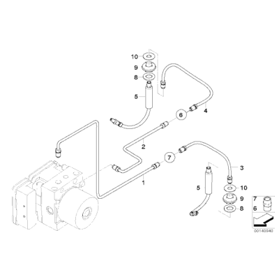 Przewód hamulcowy elastyczny tył BMW E61 520d 525d 523i 530d 530i 530xd 530xi 535d 545i 550i M5 - 34306795676