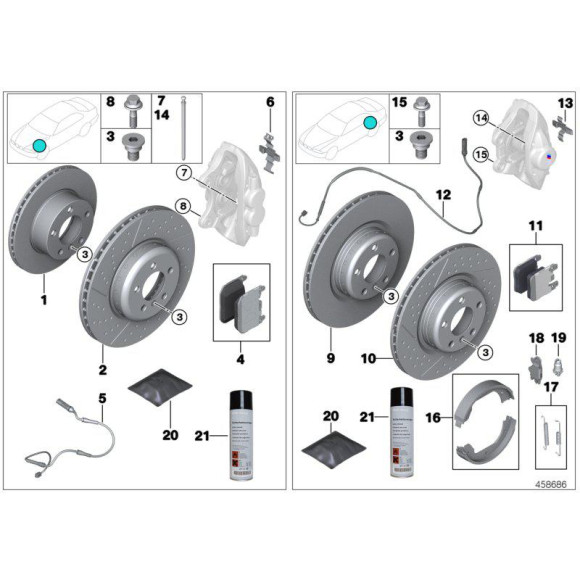 Klocki hamulcowe tył Performance BMW F20 F21 F30 F31 F32 F33 F34 F36 F22  - 34216876422