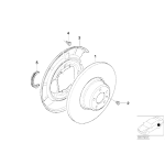Osłona tarczy hamulcowej tył prawa BMW E39 Touring 520 523 525 528 530 540 - 34211162776