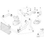 Przewód wąż ukł. chłodzenia dolny BMW E46 330d 330xd M57 - 11532247851