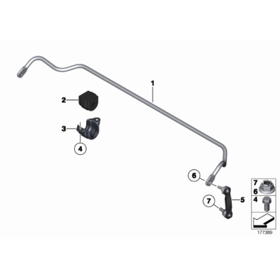 Guma stabilizatora tył BMW F06 F10 F13 640 650 520 523 525 528 530 535 550 - 33556775448