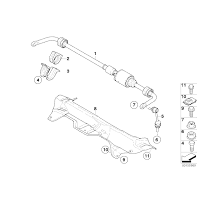 Guma stabilizatora tył BMW X5 X6 E70 E71 F15 F16 F85 F86 25dX 28iX 30dX 35dX 35iX 40dX 40eX 50iC M50dX - 37126771939