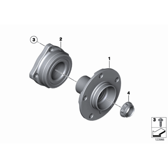 33406787015 Łożysko koła tył BMW F25 F26 X3 X4 18d 18i 20dX 20i 28dX 28iX 30dX 35dX 35iX M40i - 33406787015 - Części oryginalne BMW Łódź | Sklep internetowy BMW