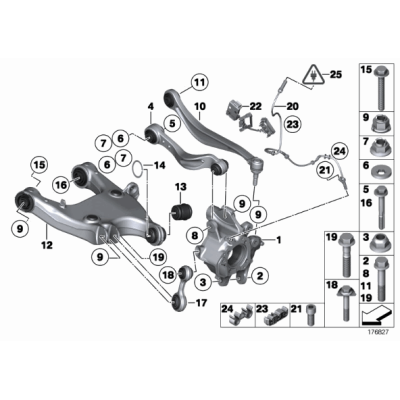 Wahacz dwuramienny tył prawy BMW F01 F02 F06 F10 F12 F13 - 33326865898