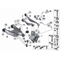 Wahacz dwuramienny tył prawy BMW F01 F02 F06 F10 F12 F13 - 33326865898