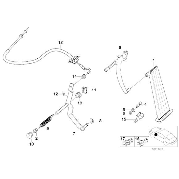 Cięgno linka gazu BMW E36 318is M42 M44 - 35411162482