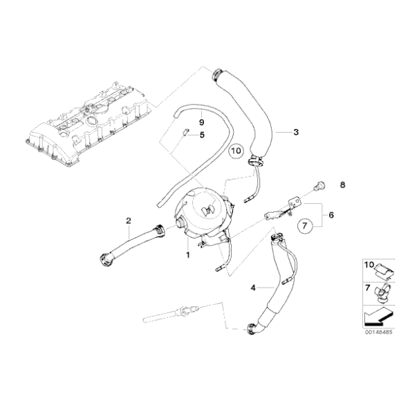 Odma oddzielacz oleju BMW E60 E65 E87 E90 E91 323 523 525 530 325 330 N52 130 - 11617531423