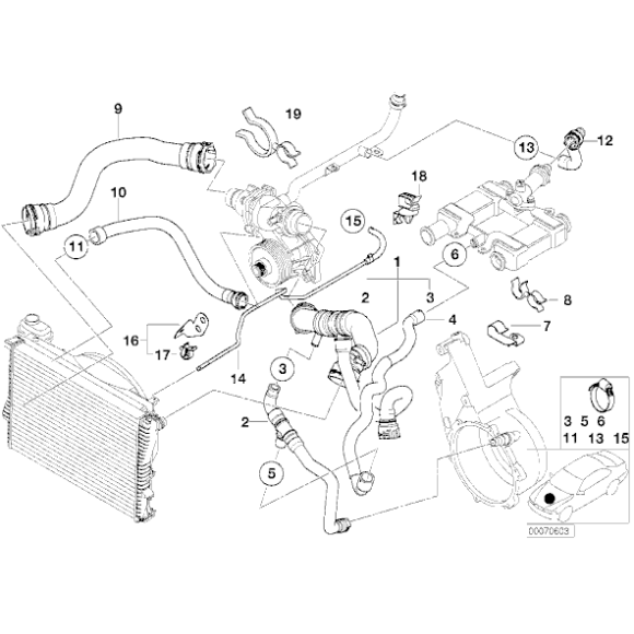 Przewód ukł. chłodzenia BMW E38 740d - 11532249862