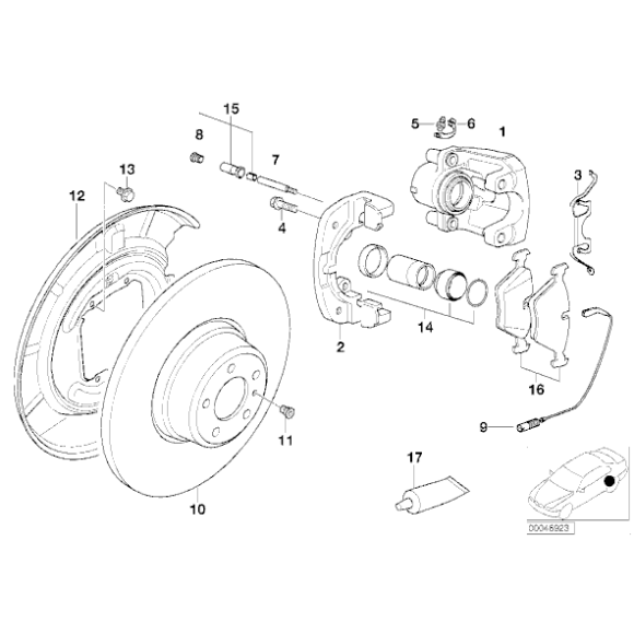 Zestaw naprawczy zacisku tył BMW E38 - 34211163323