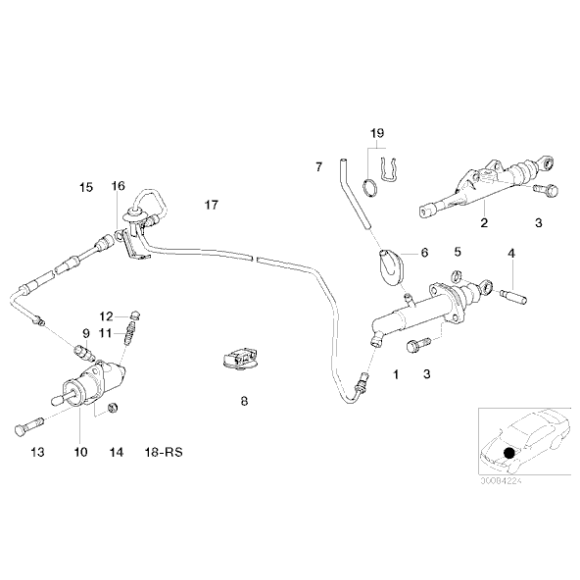 Przewód sprzęgła BMW E39 520 523 525 528 prod. do 1997-09 - 21521163781