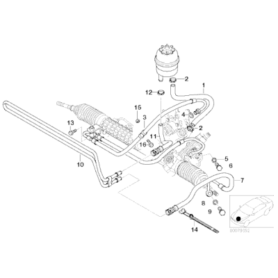 Przewód powrotny ukł. kierowniczego BMW E46 320i 323i 325i 328i 330i M52 M54 - 32416796390