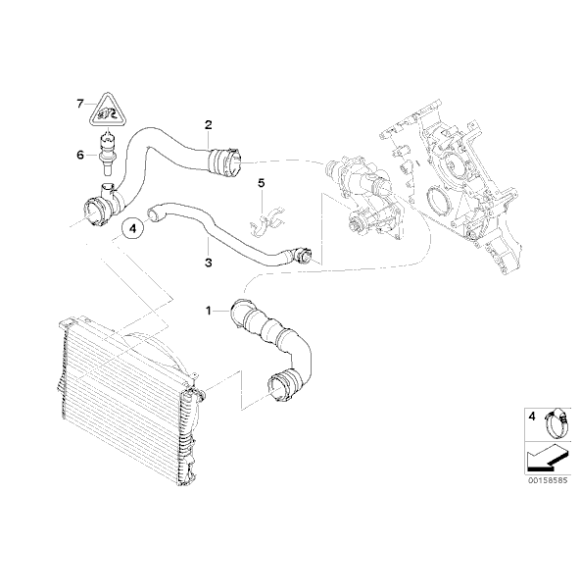 Przewód elastyczny układu chłodzenia BMW E38 E39 735i 740i 535i 540i - 11537505229