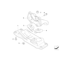 Poduszka ręcznej skrzyni BMW E60 E61 E63 523i 525i 528i 630i N53 N52N - 22316774004