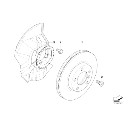 Osłona tarczy hamulcowej przód lewa BMW E46 325i 330d 330i - 34116759787