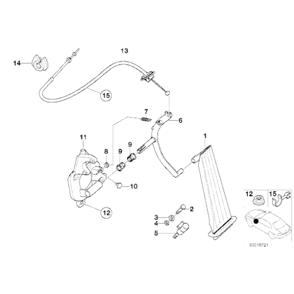 35411163877 Uchwyt pedału gazu BMW E46 316 318 320 323 328 330 - 35411163877 - Części oryginalne BMW Łódź | Sklep internetowy BMW