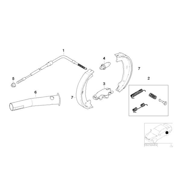 Tulejka prowadząca linkę hamulca ręcznego BMW E46 316 318 320 323 325 328 M3 - 34411164583