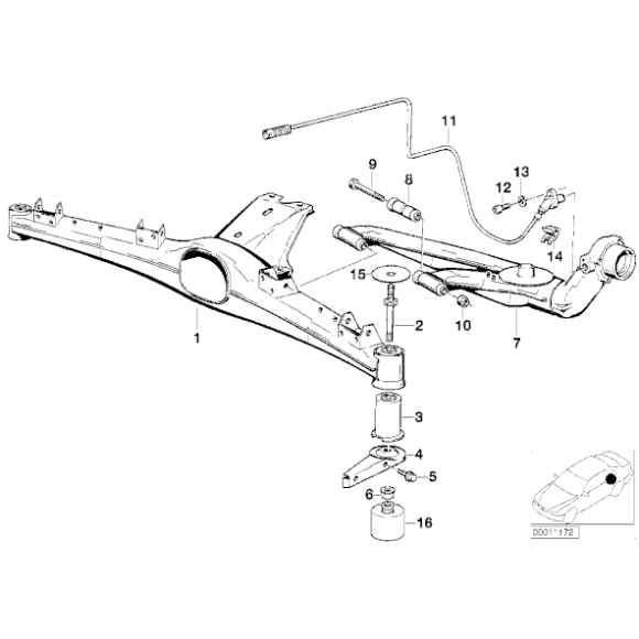 Czujnik ABS tył BMW E36 compact 316i 318i 318ti 323ti Z3 - 34521164643