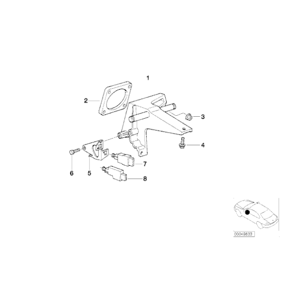 Wspornik dźwigni nożnych pedałów BMW E36 Z3 316 318 320 323 325 328 M3 - 35101164842