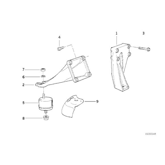 Poduszka silnika BMW E34 520i 525i M50 z automatyczną skrzynią - 11811138879