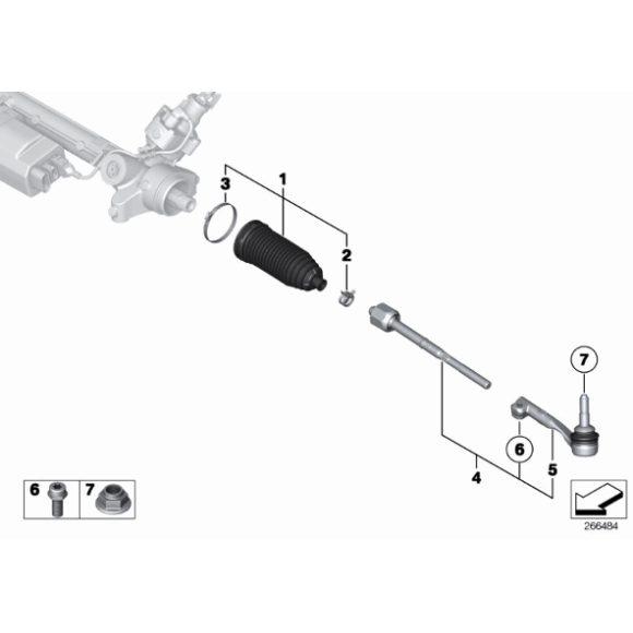 Drążek kierowniczy prawy BMW F80 F82 F83 F87 M2 M3 M4 - 32107849390