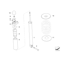 Gniazdo amortyzatora poduszka łożysko tył BMW E83 E83N X3 2,0d 2,0i 5,5i 3,0i 3,0d 3,0sd 3,0si 2,5si 1,8d - 33503450542