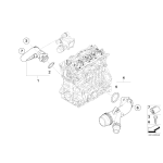 Króciec wodny BMW E90 E91 E92 E93 E87 E81 E83 E46 E60 E61 X1 316 318 520 116 118 120 320 N40 N42 N46 - 11537560130