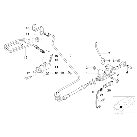 Przewód sprzęgła BMW E53 X5 3,0d 3,0i - 21521165678