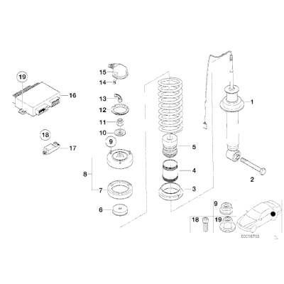 Poduszka amortyzatora tył BMW E39 sedan z EDC 520 523 525 528 530 540 - 33521091711