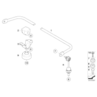 Guma stabilizatora tył BMW E60 E61 520d 525d 525i 530i 535d 545i 550i E63 630i - 33556766510