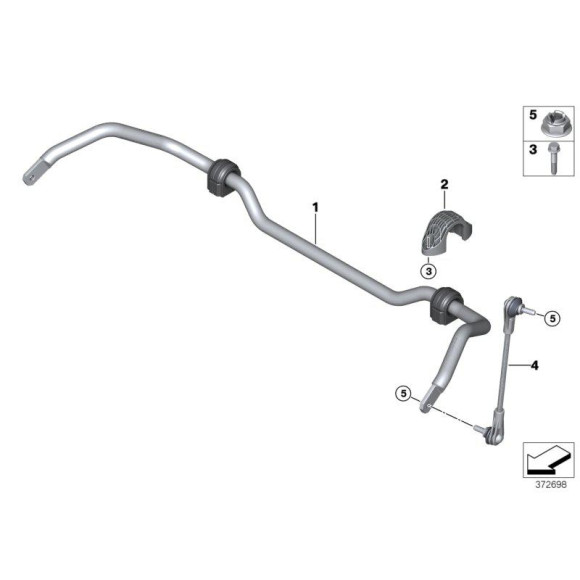 31306862864 Łącznik stabilizatora przód BMW F39 X2 F45 F46 F48 X1 MINI F54 F60 - 31306862864 - Części oryginalne BMW Łódź | Sklep internetowy BMW