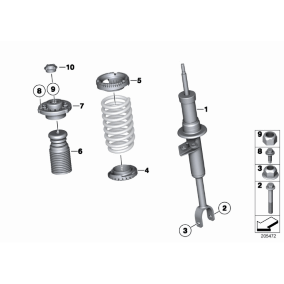 Poduszka łożysko amortyzatora przód BMW F07 F07N F10 F11 F12 F13 F26 X4 - 31306795082