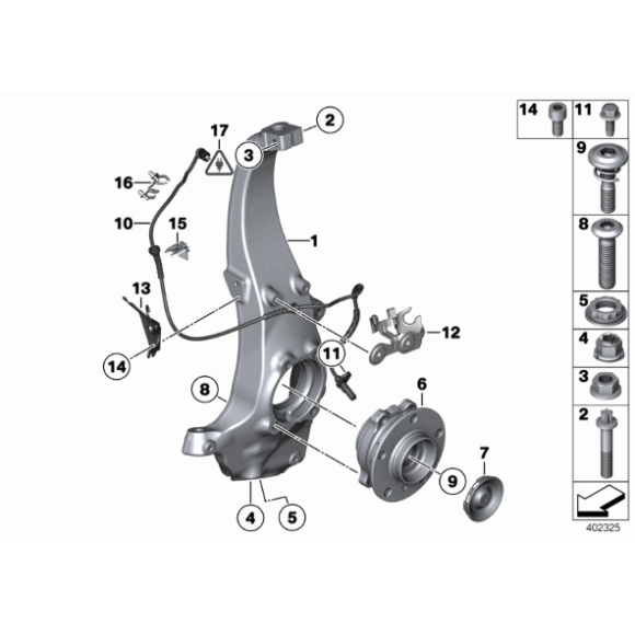 31206868480 Piasta łożysko koła przód BMW F01 F06 F07 F10 F11 F12 F13 640 650 520 525 528 530 535 550 730 740 750 - 31206868480 - Części oryginalne BMW Łódź | Sklep internetowy BMW