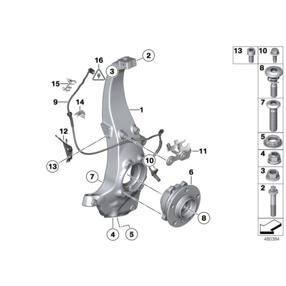 31206868480 Piasta łożysko koła przód BMW F01 F06 F07 F10 F11 F12 F13 640 650 520 525 528 530 535 550 730 740 750 - 31206868480 - Części oryginalne BMW Łódź | Sklep internetowy BMW