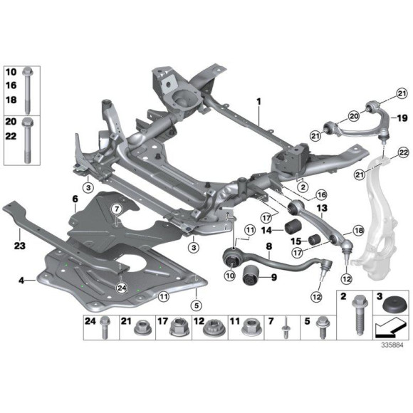 Wahacz przód górny lewy BMW E70 E71 F15 F16 X5 X6 25d 28i 30d 35d 35i 40d 40i 50d 50i - 31126863785