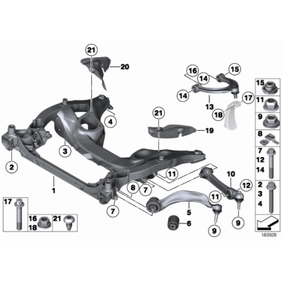 Wahacz przód lewy BMW F06 F10 F11 F12 F13 640 650 518 520 528 535 525 550 523 - 31126794203