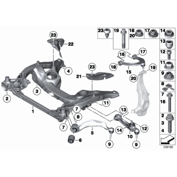 31126775967 Wahacz przód BMW F01 F06 F07 F10 F11 F12 F13518 520 523 525 530 535 550 640 650 - 31126775967 - Części oryginalne BMW Łódź | Sklep internetowy BMW