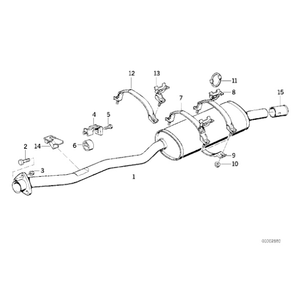 Obejma górna tłumika końcowego BMW E30 316i 320i 324d - 18211177596