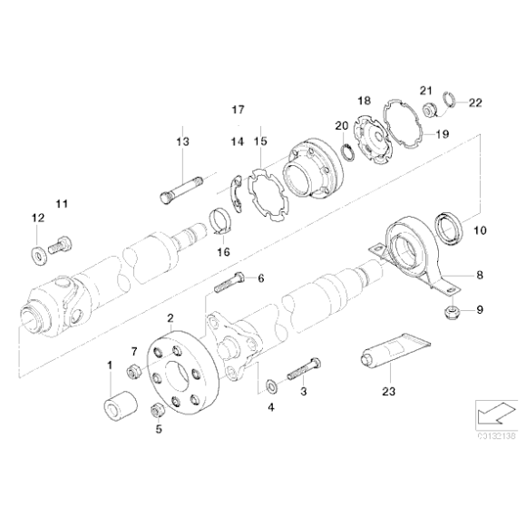 Podpora wału BMW E53 X5 3,0d 3,0i 4,4i 4,6is 4,8is - 26121229726