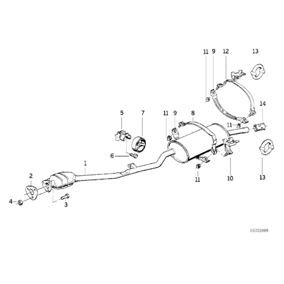 Uchwyt tłumika tylny BMW E30 316i 318i 325e - 18211177828