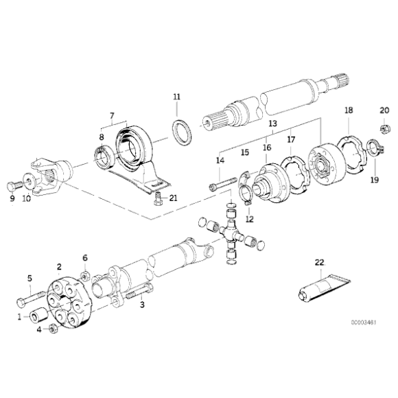 Podpora wału BMW E34 E32 740i 750i 540i  - 26121226657