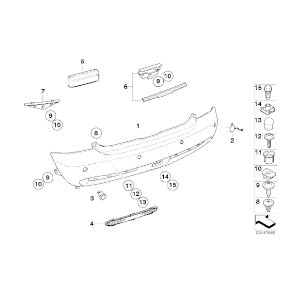 Pokrywa ucha holowniczego tył gruntowana MINI R50 R52 R53 R55 R56 R57 - 51121177907