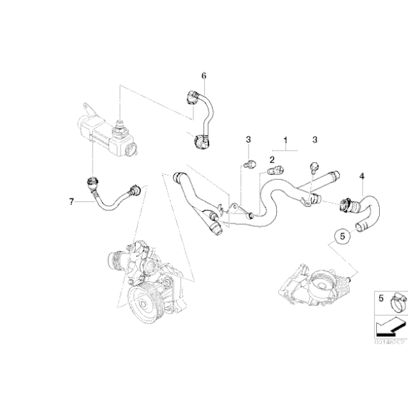 Przewód powrotny ukł. chłodzenia BMW E46 E60 E61 E63 E83 E87 E81 E90 E91 318d 320d 520d 330d 635d 118d 120d 325d - 11537802632