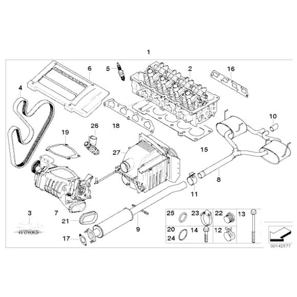 Uszczelka John Cooper Works MINI R52 R53 Cooper S W11 - 11610020836