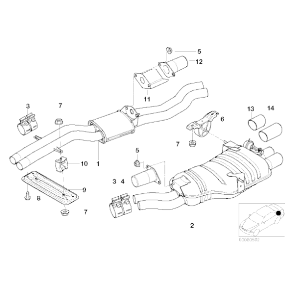 Tłumik tylny BMW E46 320i 325i 330i M54 - 18107504170