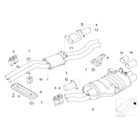 Tłumik tylny BMW E46 320i 325i 330i M54 - 18107504170